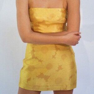 Realisation Par ‘The Christy’ Silk Mini Dress in Sunflower pattern (Size XS)